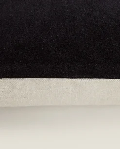 Linen And Velvet Throw Pillow Cover