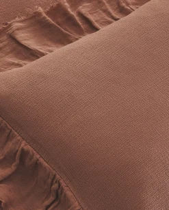 Linen Ruffle Throw Pillow Cover