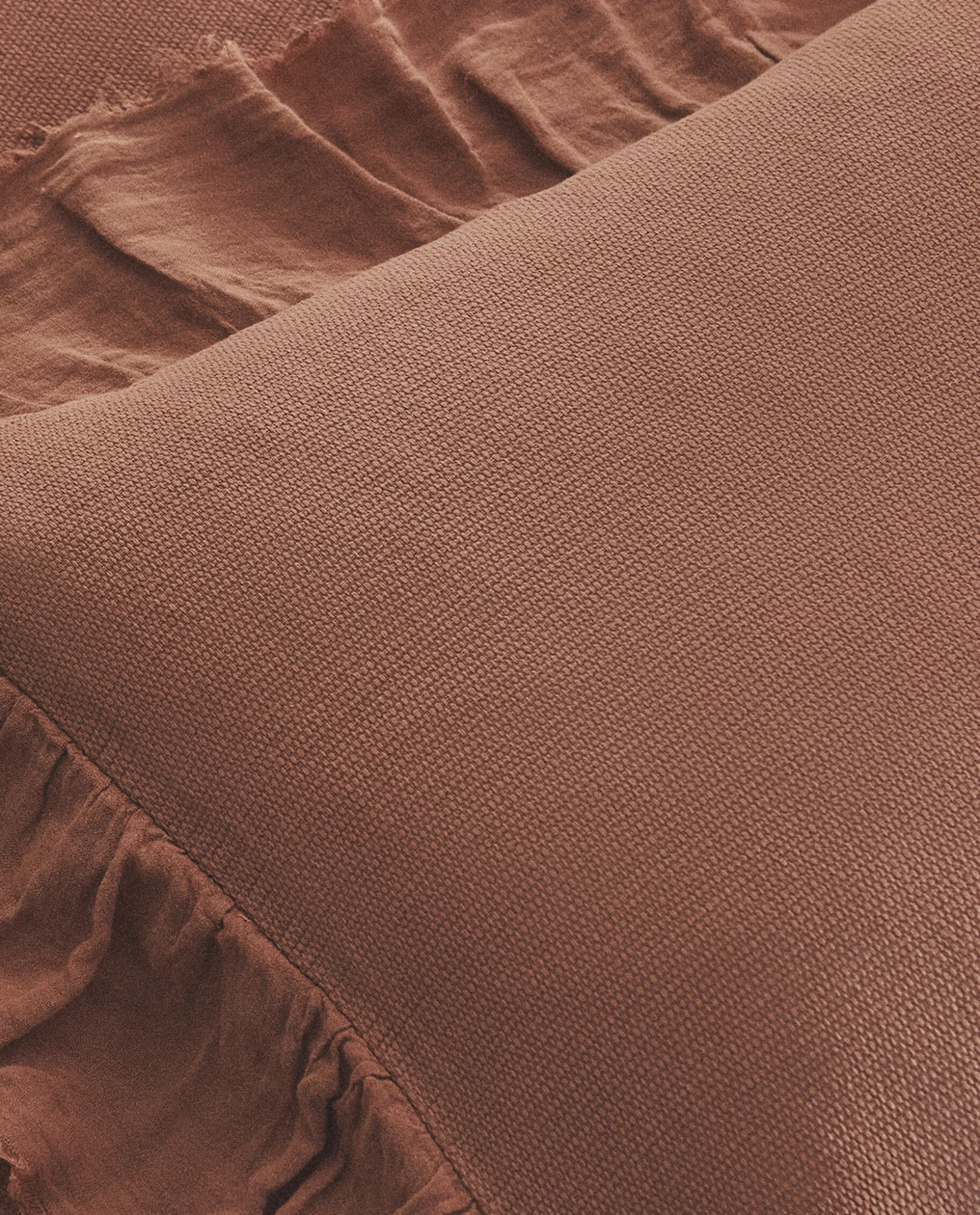 Linen Ruffle Throw Pillow Cover