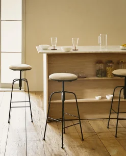 Linen Swivel Stool