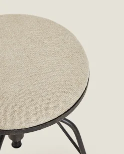 Linen Swivel Stool
