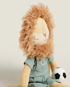Lion Soccer Plush Toy