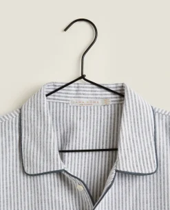 Men'S Striped Flannel Pyjama Top