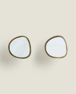 Mother-Of-Pearl Effect Door Knob (Pack Of 2)