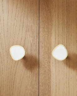 Mother-Of-Pearl Effect Door Knob (Pack Of 2)