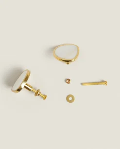 Mother-Of-Pearl Effect Door Knob (Pack Of 2)