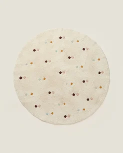 Multicolored Embroidered Check Rug