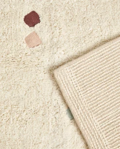 Multicolored Embroidered Check Rug