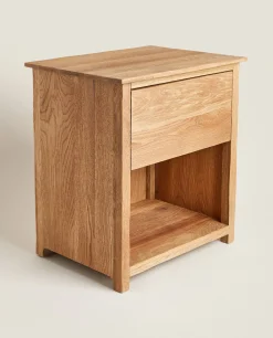 Oak Wood Bedside Table
