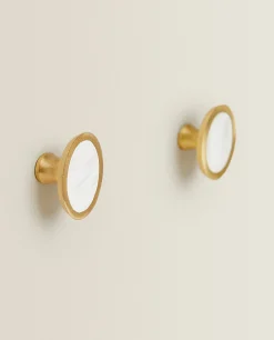 Oval Mother-Of-Pearl Door Knob (Pack Of 2)