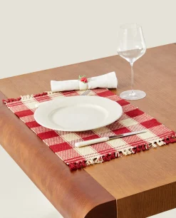 Pack Of Christmas Check Placemats