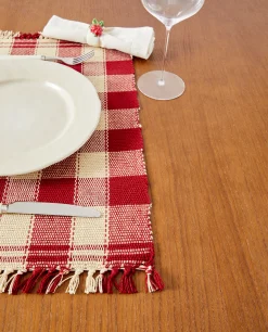 Pack Of Christmas Check Placemats