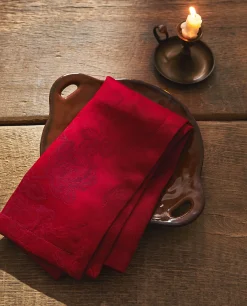 Pack Of Christmas Floral Jacquard Napkins