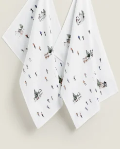 Pack Of Cotton Cloths With Skiers