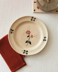 Painted Floral Dinner Plate