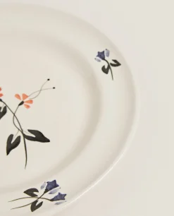 Painted Floral Dinner Plate