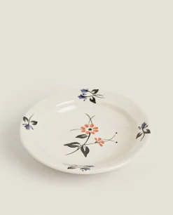 Painted Flower Soup Plate