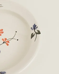 Painted Flower Soup Plate
