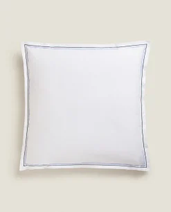 Pillowcase With Two Embroidered Lines