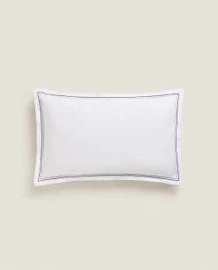 Pillowcase With Two Embroidered Lines
