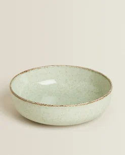 Porcelain Bowl With Antique Finish Rim