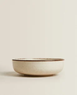 Porcelain Bowl With Antique Finish Rim