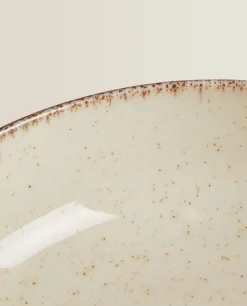 Porcelain Bowl With Antique Finish Rim