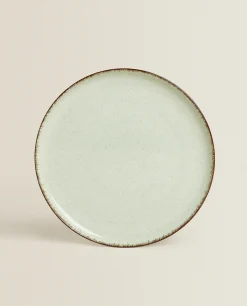 Porcelain Dinner Plate With Antique Finish Rim