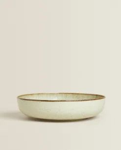 Porcelain Soup Plate With Antique Finish Rim