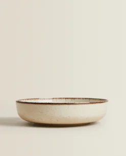 Porcelain Soup Plate With Antique Finish Rim