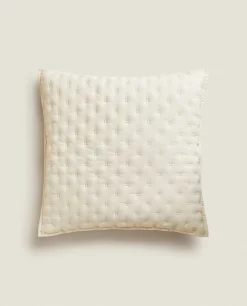 Quilted Dotted Throw Pillow Cover