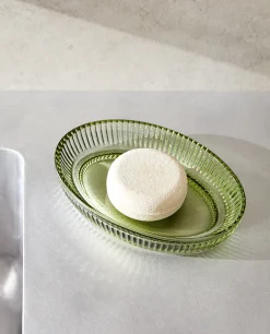 Raised Design Glass Soap Dish