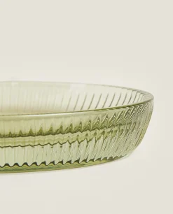 Raised Design Glass Soap Dish