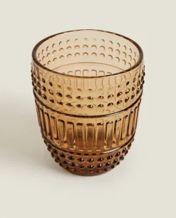 Raised Design Glass Tumbler