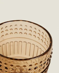 Raised Design Glass Tumbler