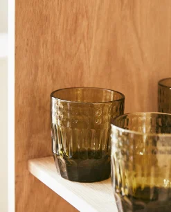 Raised Design Glass Tumbler