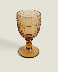 Raised Design Wine Glass