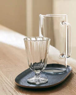 Raised Faceted Wine Glass