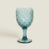 Raised Floral Design Wine Glass