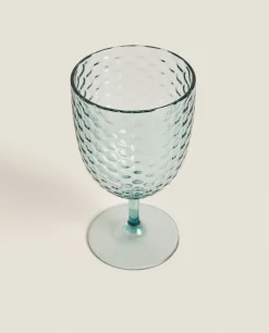 Raised Honeycomb Design Wine Glass