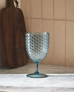 Raised Honeycomb Design Wine Glass