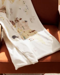 Reversible World Map Blanket