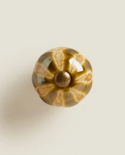Round Ceramic Door Knob (Pack Of 2)