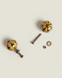Round Ceramic Door Knob (Pack Of 2)