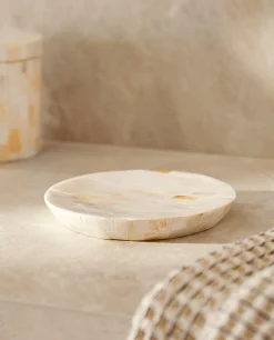 Round Mother-Of-Pearl Soap Dish
