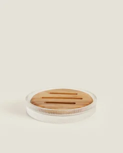 Round Soap Dish With Raised Design