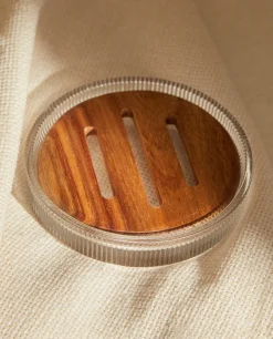 Round Soap Dish With Raised Design