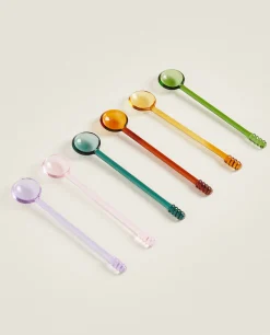 Set Of Borosilicate Glass Dessert Spoons