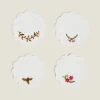 Set Of Embroidered Christmas Coasters