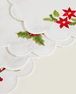 Set Of Embroidered Christmas Coasters